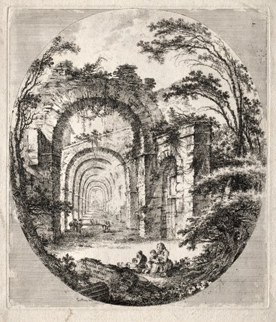 Starověké zříceniny od Jean Claude Richard de Saint Non