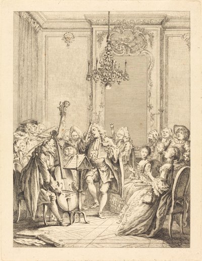 Koncert od Jean Claude Richard de Saint Non after Hubert François Gravelot