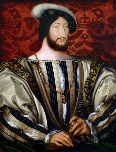 Portrét Františka I. 1494-1547, francouzského krále, bretaňského vévody, hraběte z Provence, cca 1530 od Jean Clouet