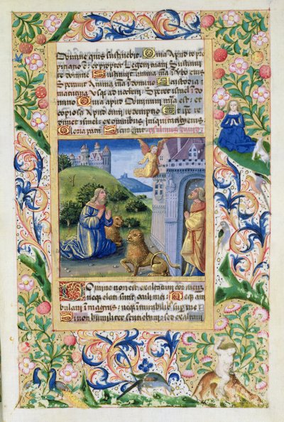 paní Lat. Q.v.I.126 Anthony Veliký a Paul poustevník, z hodin Ludvíka dOrleans, 1469 od Jean Colombe