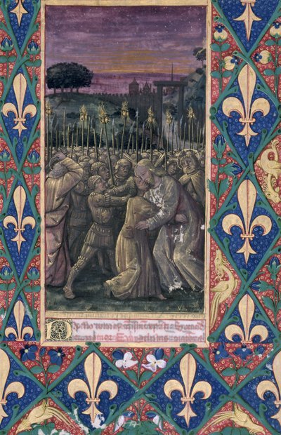 paní Lat. Q.v.I.126 f.100 Jidášův polibek, z „Knihy hodin Ludvíka d