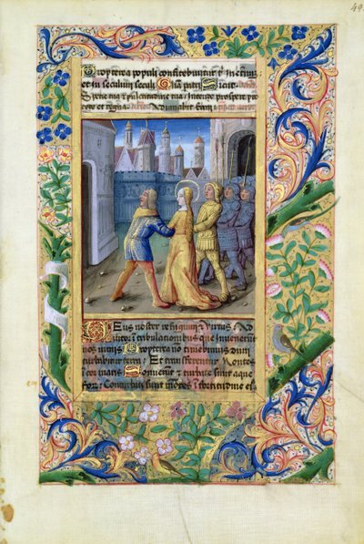 paní Lat. Q.v.I.126 f.45 Judith zajatá Asyřany, z Knihy hodin Louise dOrleans, 1490 od Jean Colombe