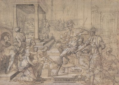Amya žádá Fausta o opatrovnictví Saint Mamas, cca 1543. od Jean Cousin