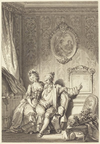 Kalendář Vieillardů od Jean Dambrun after Jean Honoré Fragonard