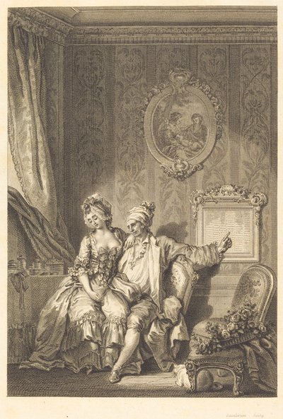 Kalendář Vieillardů od Jean Dambrun after Jean Honoré Fragonard