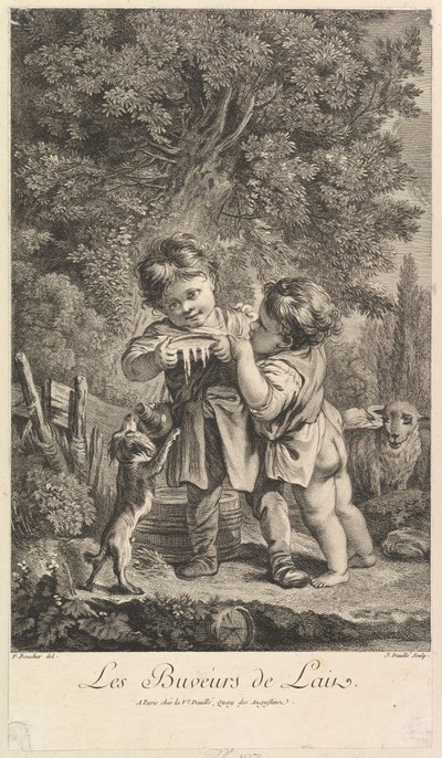 Konzumní mléko, 18. století. od Jean Daullé