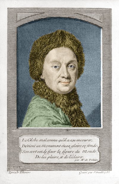 Pierre Louis Moreau de Maupertuis, astronom (1698 - 1759), ryl J. Daullé v roce 1755 od Jean Daullé