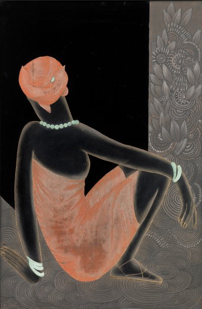 Afričanka, 1928-30 (lakované dřevo, oxidovaná měď) od Jean Dunand