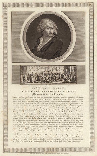Portrét Jean-Paul Marat od Jean Duplessi Bertaux
