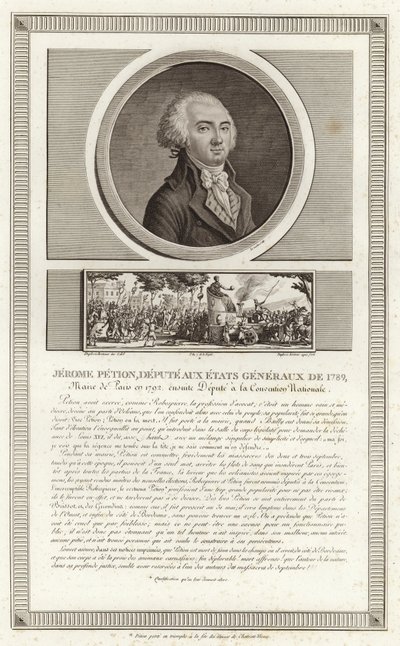 Portrét Jerome Petion de Villeneuve od Jean Duplessi Bertaux