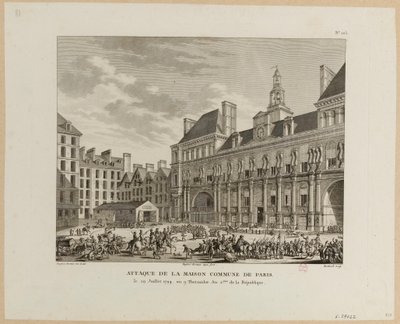 Útok na Maison commune v Paříži od Jean Duplessis Bertaux