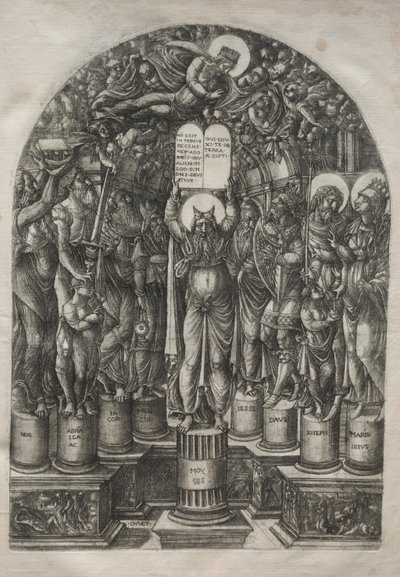 Mojžíš obklopený patriarchy, před rokem 1561. od Jean Duvet