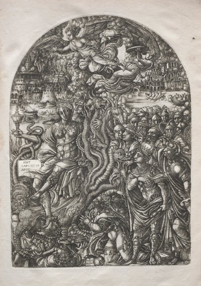 Apokalypsa: Nevěstka Babylon, sedící na sedmihlavé bestii, 1546-1556. od Jean Duvet