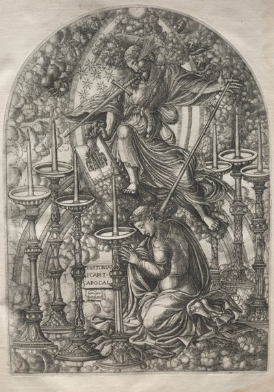 Apokalypsa: Svatý Jan vidí sedm zlatých svícnů, 1546-1556. od Jean Duvet