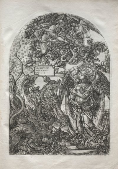 Apokalypsa: St. Michael and the Dragon, 1546-1556. od Jean Duvet