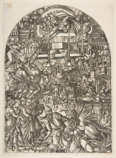 The Measurement of the Temple, z Apocalypse.n.d. od Jean Duvet