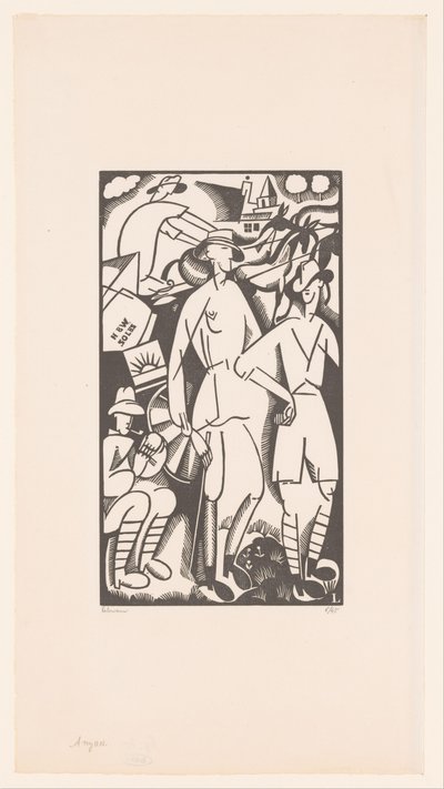 Čtyři vojáci v krajině Anzacs od Jean Emile Laboureur (signed by artist)
