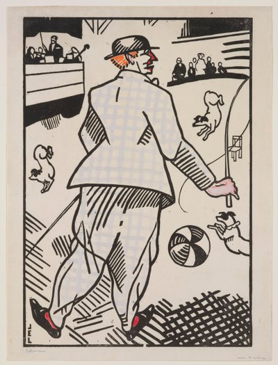 Klaun se psy (Le Clown aux Chiens) od Jean Emile Laboureur