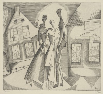 Večer na vesnici od Jean Emile Laboureur