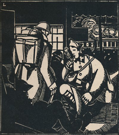 Les Soldats À La Gare, 1919 od Jean Emile Laboureur