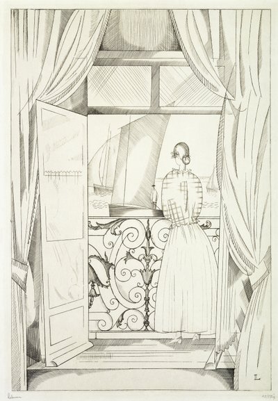 Balkon nad mořem; Le Balcon sur la Mer od Jean Emile Laboureur