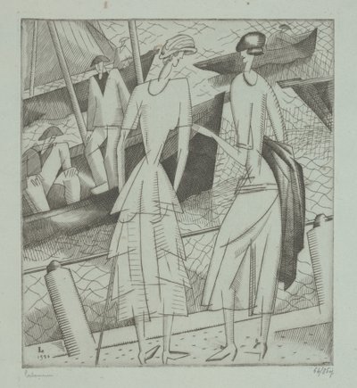 Mladé ženy v přístavu od Jean Emile Laboureur