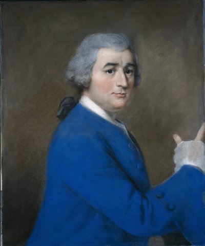 David Garrick, ve vysokém kabátu (pastel na papíře) od Jean Étienne Liotard