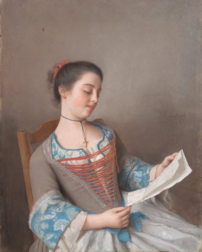 Italsky: La bella lectora
francouzsky: La liseuse od Jean Étienne Liotard