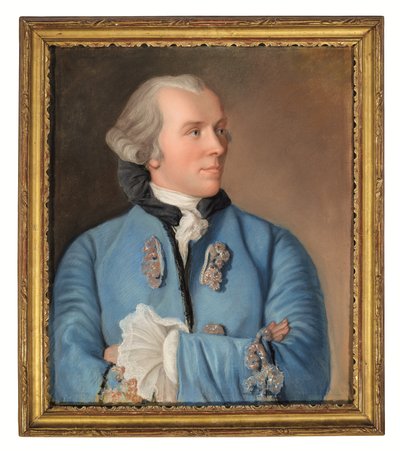 Philibert Cramerin muotokuva (pastelli siniselle paperille, kiinnitetty kankaalle) od Jean Étienne Liotard