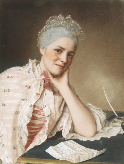 Portrét zpěvačky Mademoiselle Louise Jacquet, c. 1750 od Jean Étienne Liotard