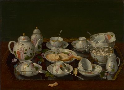 Still Life: Tea Set, c.1781-3 (olej na plátně připevněno na desce) od Jean Étienne Liotard