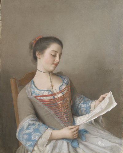 Umělcova neteř, Marianne Lavergne, známá jako „La Liseuse“ 