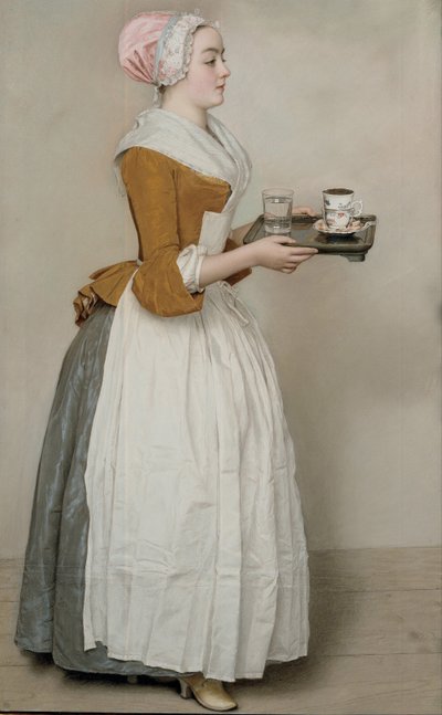 Čokoládová dívka La Belle Chocolatière de Vienne, c. 1745 od Jean Étienne Liotard