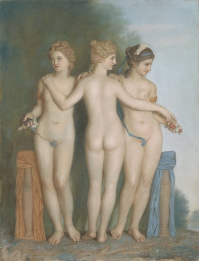 Tři Grácie, po Antique Marble Group v Galleria Borghese, Řím od Jean Étienne Liotard