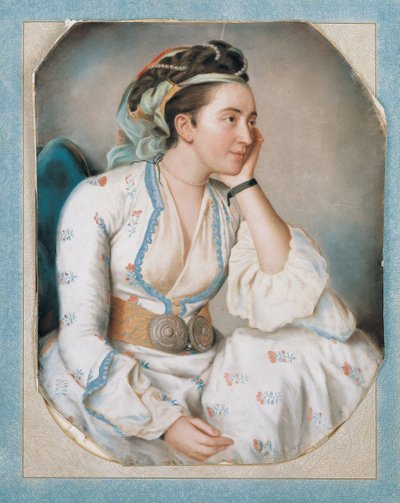 Žena v tureckém oděvu, polovina 18. století. od Jean Étienne Liotard
