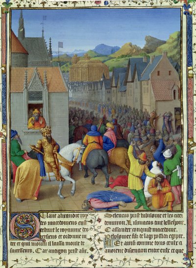 1s Fr 847 f.248 Vjezd Ptolemaia Sotera do Jeruzaléma cca 30 př. n. l., ilustrace z 