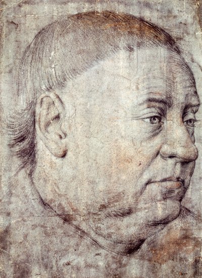 Kresba pro portrét Guillauma Jouvenela des Ursins, kancléře Karla VII. od Jeana Fouqueta (kolem 1415-cca 1481) od Jean Fouquet