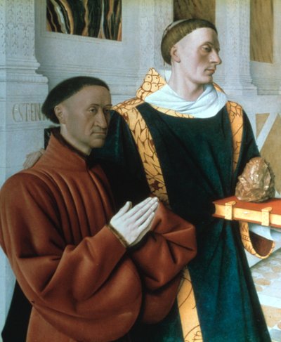 Etienne Chevalier a St Stephen, c1450 od Jean Fouquet
