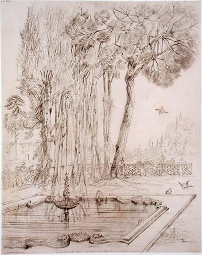 Okrasná fontána v Serai Garden, Konstantinopol, z „Umění a průmysl“, vydané nakladatelstvím Delatre, Paříž od Jean Francois (after) Albanis de Beaumont