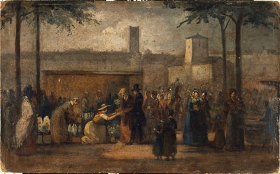 Květinový trh, asi 1839 (obraz) od Jean Francois Demay