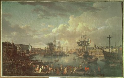 Pohled na přístav v Brestu od Jean Francois Hue