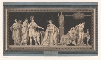 Coriolanus utěšuje svou ženu a matku Constance de Coriolan (název na objektu) od Jean Francois Janinet