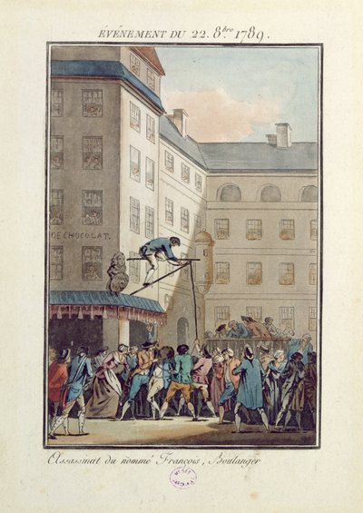 Události 22. října 1789: Oběšení muže jménem Francois, pekař od Jean Francois Janinet