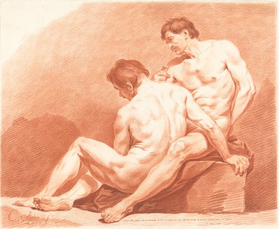 Dva mužské akty, c. 1774. od Jean Francois Janinet