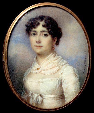 Portrét anglického dobrodružství Sophie Dawes, baronka z Feucheres od Jean Francois Marie Huet Villiers