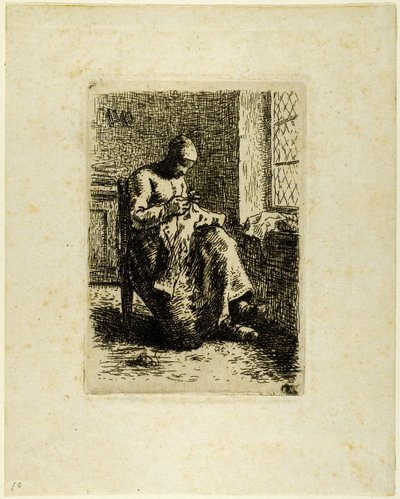 Žena šití od Jean-Francois Millet
