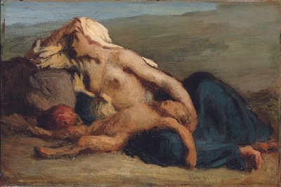 Hagar a Ismael od Jean Francois Millet