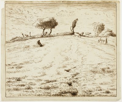 Krajina - svah v Gruchy, Normandie od Jean-Francois Millet