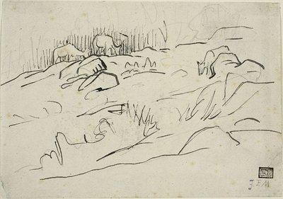 Krajina s dobytkem od Jean-Francois Millet