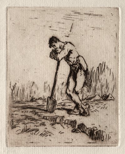 Muž opřený o rýč od Jean-Francois Millet